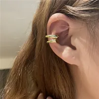 Wholesale Jewelry Simple Metal Double-layer Ear Clip Nihaowholesale main image 2