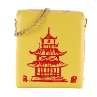 Women's Medium Pu Leather Tower Vintage Style Square Magnetic Buckle Crossbody Bag sku image 2