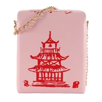Women's Medium Pu Leather Tower Vintage Style Square Magnetic Buckle Crossbody Bag sku image 6
