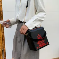 Women's Medium Pu Leather Tower Vintage Style Square Magnetic Buckle Crossbody Bag main image 5