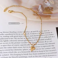 Peach Heart Titanium Steel Plated 18k Gold Zircon Anklet Wholesale Jewelry Nihaowholesale main image 3