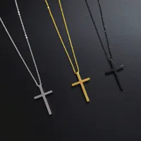 304 Stainless Steel 18K Gold Plated Simple Style Plating Cross Pendant Necklace main image 5