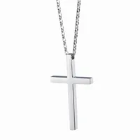 304 Stainless Steel 18K Gold Plated Simple Style Plating Cross Pendant Necklace main image 2