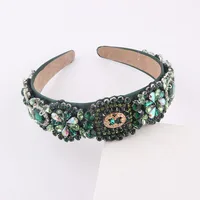 Wholesale Baroque Geometric Diamond Flower Headband Nihaowholesale main image 2