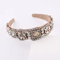 Wholesale Baroque Geometric Diamond Flower Headband Nihaowholesale main image 4