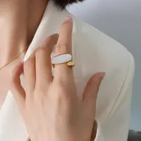 Wholesale Jewelry Fashion Geometric 304 Stainless Steel 18K Gold Plated Plating Inlaid Shell main image 3