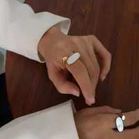 Wholesale Jewelry Fashion Geometric 304 Stainless Steel 18K Gold Plated Plating Inlaid Shell main image 4