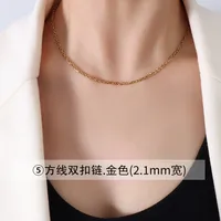 Wholesale Jewelry Fashion Geometric 304 Stainless Steel 18K Gold Plated Plating Necklace sku image 12