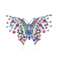 Wholesale New Retro Color Rhinestone Butterfly Brooch Nihaowholesale main image 5