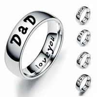 Wholesale Family Member Letters Stainless Steel Ring Nihaowholesale main image 1