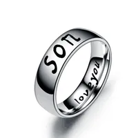Wholesale Family Member Letters Stainless Steel Ring Nihaowholesale main image 4