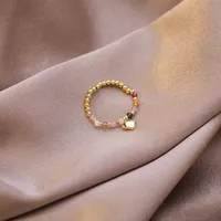 Wholesale Jewelry Crystal Pearl Beads Elastic Ring Nihaowholesale sku image 2