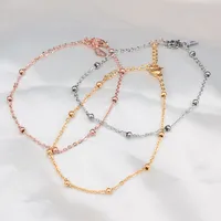 Heart 304 Stainless Steel Titanium Steel 18K Gold Plated Rose Gold Plated No Inlaid Anklet In Bulk sku image 3