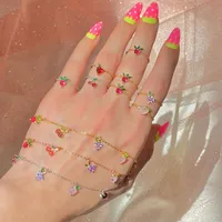 Wholesale Jewelry Color Zirconium Cherry Peach Tropical Fruit Bracelet Nihaowholesale main image 1