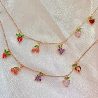 Wholesale Jewelry Color Zirconium Cherry Peach Tropical Fruit Bracelet Nihaowholesale main image 2