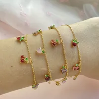 Wholesale Jewelry Color Zirconium Cherry Peach Tropical Fruit Bracelet Nihaowholesale main image 3