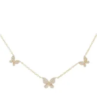 Lady Butterfly Copper Inlay Zircon Women's Necklace main image 5