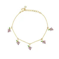 Wholesale Jewelry Color Zirconium Cherry Peach Tropical Fruit Bracelet Nihaowholesale sku image 1