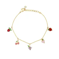 Wholesale Jewelry Color Zirconium Cherry Peach Tropical Fruit Bracelet Nihaowholesale sku image 11