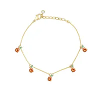 Wholesale Jewelry Color Zirconium Cherry Peach Tropical Fruit Bracelet Nihaowholesale sku image 2