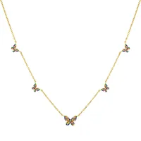 Lady Butterfly Copper Inlay Zircon Women's Necklace sku image 4