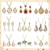 Nihaowholesale Fashion Geometric Diamond Necklace Earrings Ring Combination Set Wholesale Jewelry main image 3