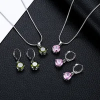 Nihaowholesale Fashion Geometric Diamond Necklace Earrings Ring Combination Set Wholesale Jewelry main image 1