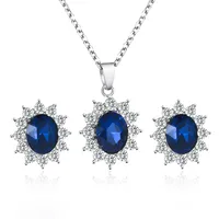 Nihaowholesale Fashion Geometric Diamond Necklace Earrings Ring Combination Set Wholesale Jewelry main image 5