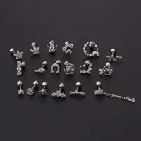Ear Cartilage Rings & Studs Fashion Geometric Copper Plating Artificial Gemstones main image 3