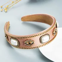 Wholesale Jewelry Devil's Eyes Rhinestone Pearl Headband Nihaowholesale main image 3