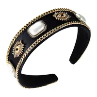 Wholesale Jewelry Devil's Eyes Rhinestone Pearl Headband Nihaowholesale main image 5