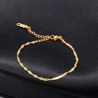 Heart 304 Stainless Steel Titanium Steel 18K Gold Plated No Inlaid Bracelets In Bulk sku image 1