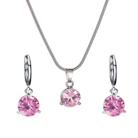 Nihaowholesale Fashion Geometric Diamond Necklace Earrings Ring Combination Set Wholesale Jewelry sku image 5