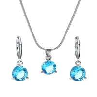 Nihaowholesale Fashion Geometric Diamond Necklace Earrings Ring Combination Set Wholesale Jewelry sku image 9