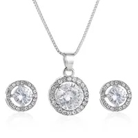 Nihaowholesale Fashion Geometric Diamond Necklace Earrings Ring Combination Set Wholesale Jewelry sku image 17