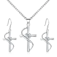 Nihaowholesale Fashion Geometric Diamond Necklace Earrings Ring Combination Set Wholesale Jewelry sku image 4
