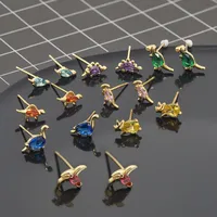 Nihaowholesale Cartoon Small Dinosaur Inlaid Zircon Animal Earrings Wholesale Jewelry main image 1