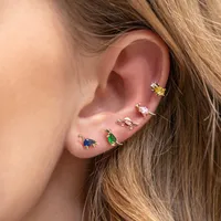 Nihaowholesale Cartoon Small Dinosaur Inlaid Zircon Animal Earrings Wholesale Jewelry main image 5
