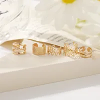 Wholesale Jewelry Vintage Style Letter Alloy Earrings main image 3