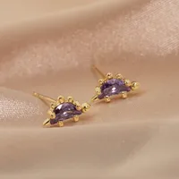 Nihaowholesale Cartoon Small Dinosaur Inlaid Zircon Animal Earrings Wholesale Jewelry sku image 8