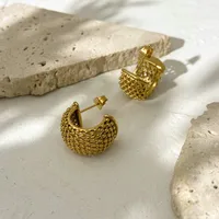 C Shape Plating 316 Stainless Steel  No Inlaid Earrings main image 2