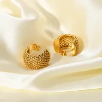 C Shape Plating 316 Stainless Steel  No Inlaid Earrings main image 4