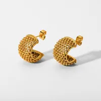 C Shape Plating 316 Stainless Steel  No Inlaid Earrings main image 5