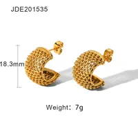 C Shape Plating 316 Stainless Steel  No Inlaid Earrings sku image 1