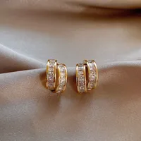 New Korean Ol C-shaped Diamond Earrings Wholesale Nihaowholesale main image 1