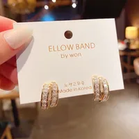New Korean Ol C-shaped Diamond Earrings Wholesale Nihaowholesale main image 3