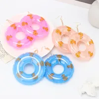 Cute Candy Color Swimming Hoop Earrings Wholesale Nihaowholesale main image 1