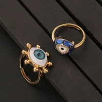 Fashion Vintage Geometric Eye Copper Inlaid Zircon Ring Wholesale Nihaowholesale main image 2