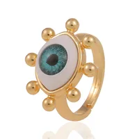Fashion Vintage Geometric Eye Copper Inlaid Zircon Ring Wholesale Nihaowholesale sku image 2