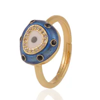 Fashion Vintage Geometric Eye Copper Inlaid Zircon Ring Wholesale Nihaowholesale sku image 1